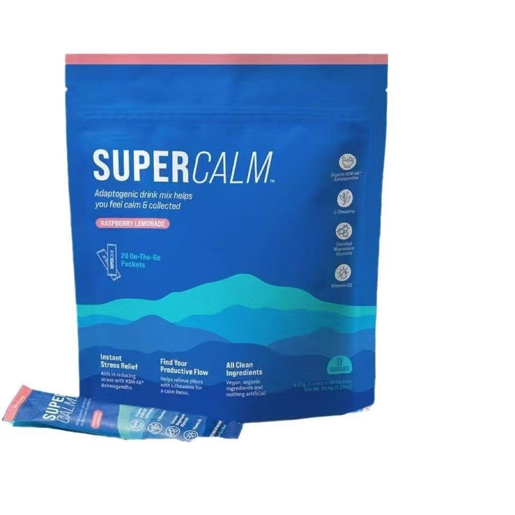 SuperCalm Magnesium Calming Powder with Electrolytes – Raspberry Flavor, 85g