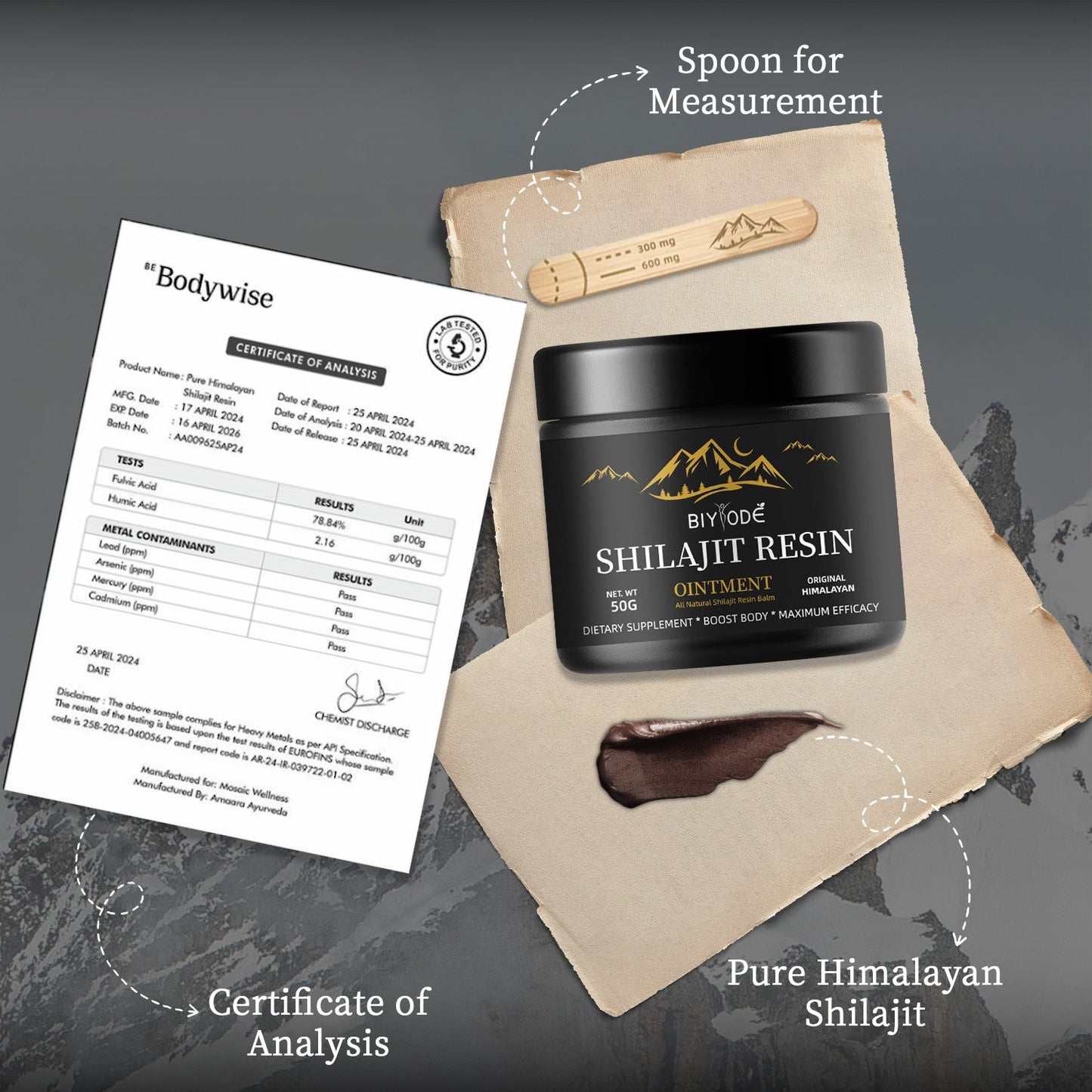 Shilajit Paste – Fulvic Acid Mineral Resin Supplement, 50g