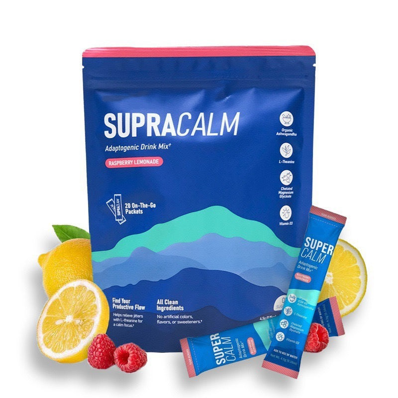 SuperCalm Magnesium Calming Powder with Electrolytes – Raspberry Flavor, 85g