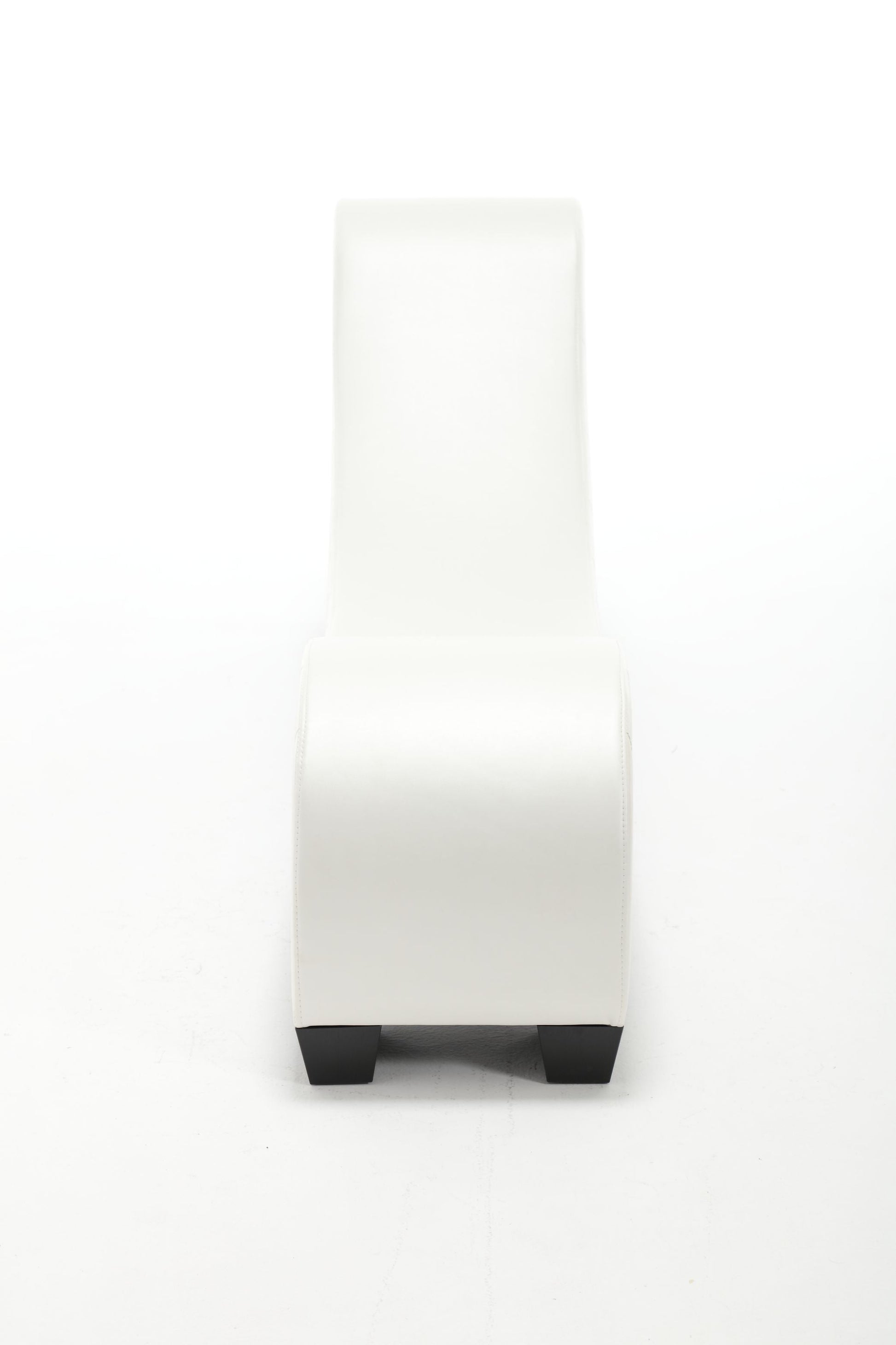 Modern Yoga Chaise Lounge – Curved Faux Leather Accent Chair in White