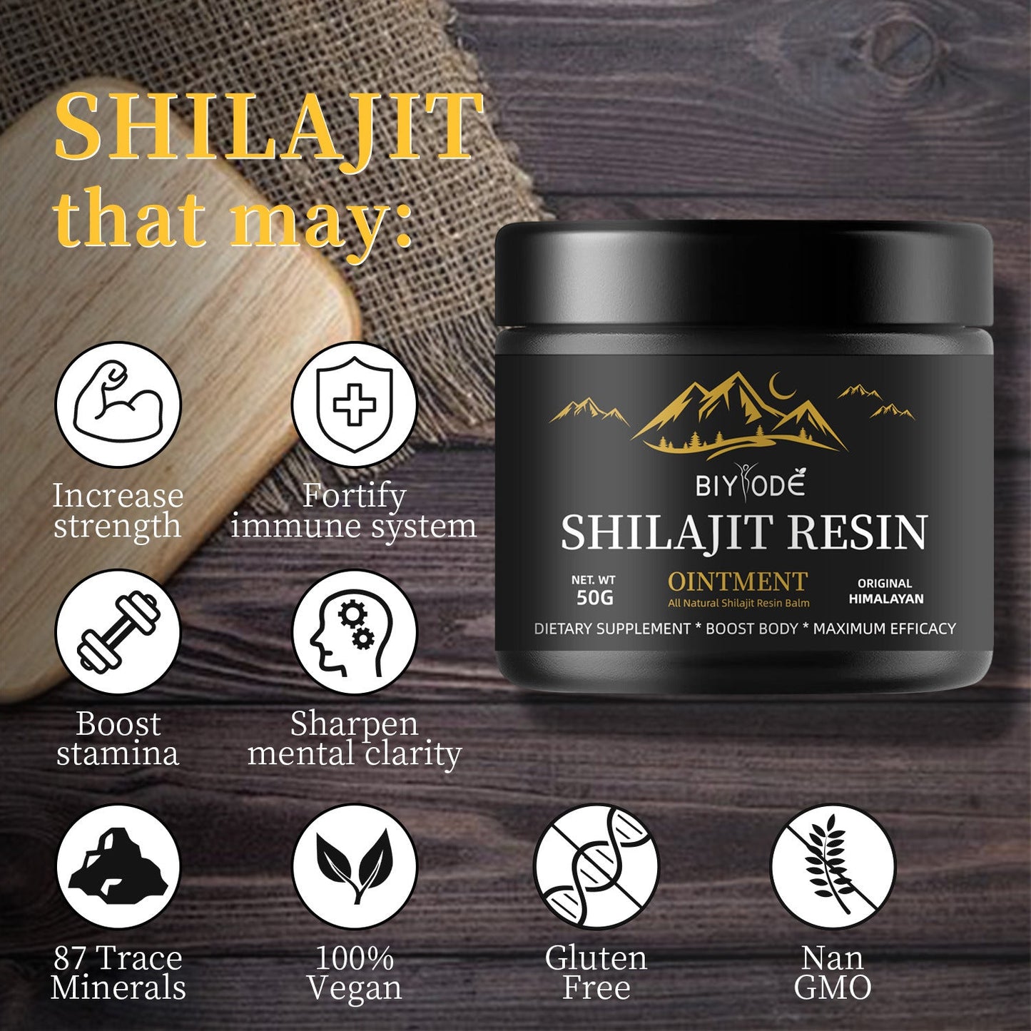 Shilajit Paste – Fulvic Acid Mineral Resin Supplement, 50g
