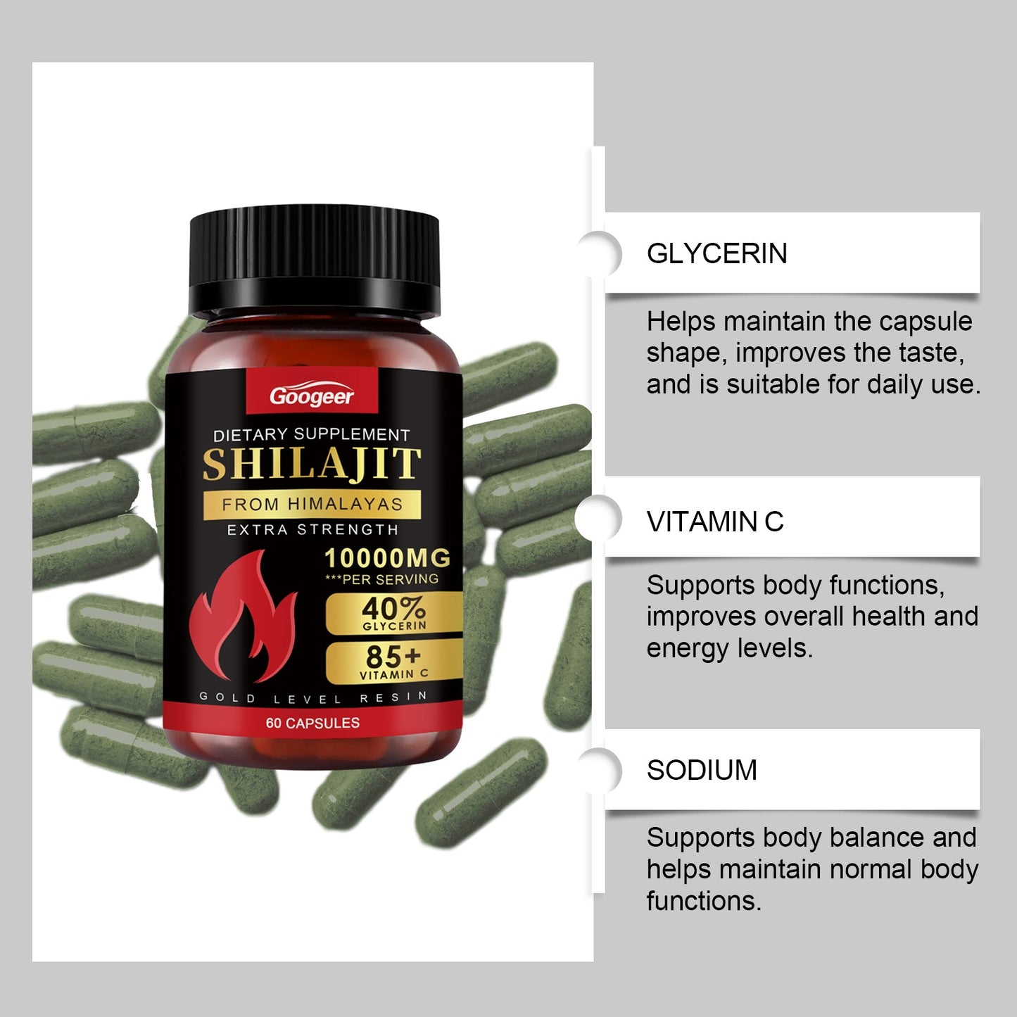 Daily Vitality Dietary Supplement Capsules – With Vitamin C & Glycerin