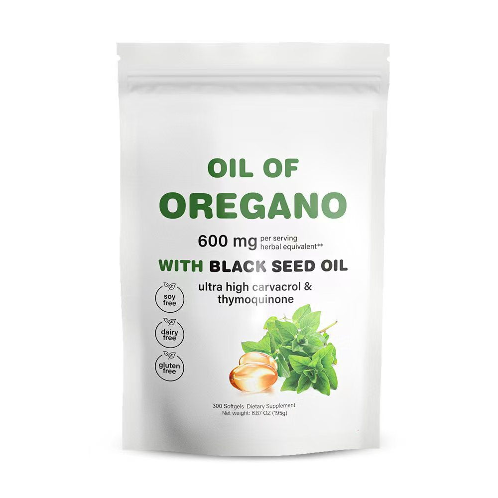 Oil of Oregano Soft Capsules – Immune Support with D3 + K2 (300 Count)