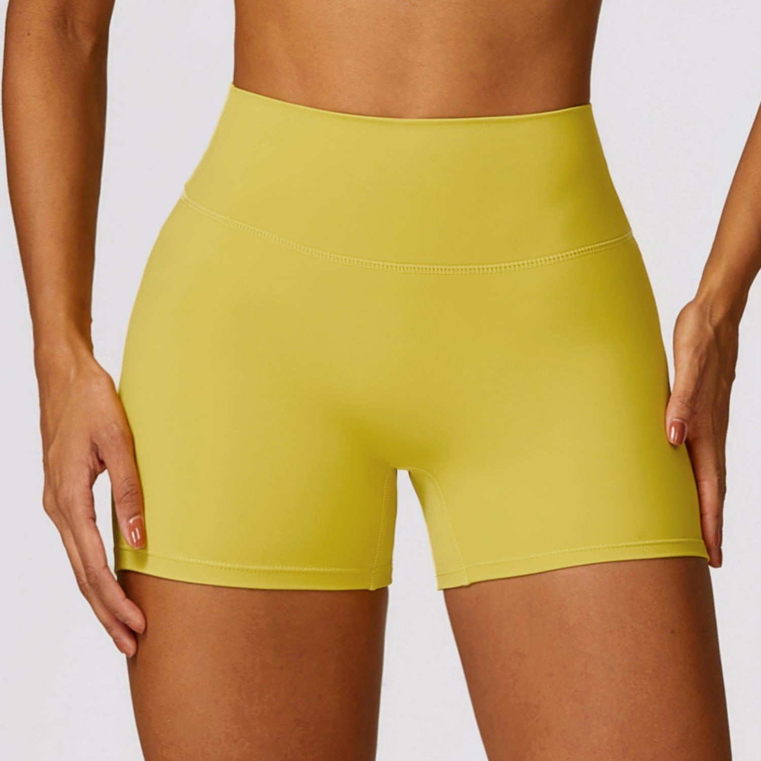 High-Waisted Tummy Control Yoga Shorts – Peach Lift Booty Fitness Shorts