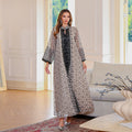Elegant Long Sleeve Dubai Abaya with Embroidery for Middle Eastern Muslim Women - Classyfashion24.com