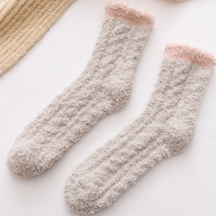 Coral Plush Kids Winter Floor Socks