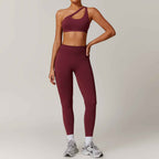 Shoulder bra+pants yoga set, sports running set