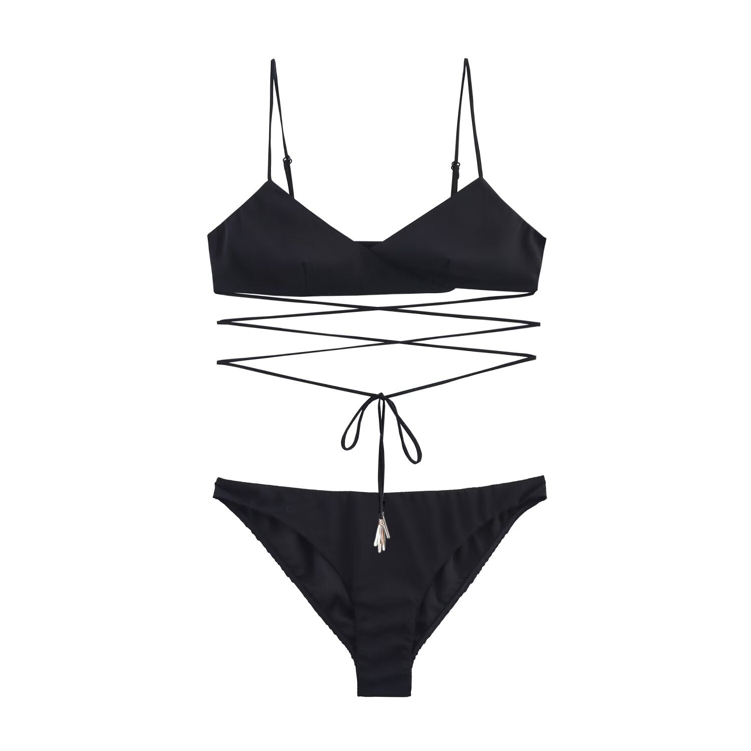 Embellished Triangle Cup Bra & Panty Set