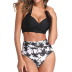 Sexy High Waist Bikini Florial Print Tankini Halter Sexy Bikini Set Polka Dot Female Swimwear Ladies Bathing Suit Plus Size XXL - Classyfashion24.com