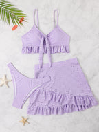 Split swimsuit women's bag hip skirt style three piece set - Classyfashion24.com