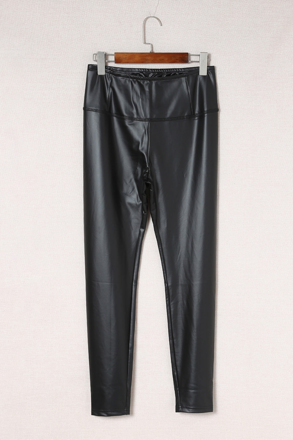 Black Faux Leather High Waist Leggings – Slim Fit Chic Trousers