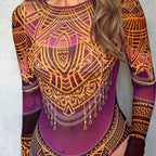One-Piece Swimsuit Long Sleeve Sexy Fitted Women's Swimwear - Classyfashion24.com