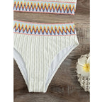 White single shoulder split swimsuit - Classyfashion24.com