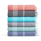 Turkish Striped Fringe Beach Towel – Quick Dry - Classyfashion24.com