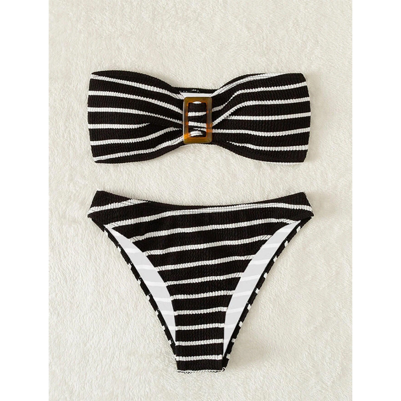 Striped women's split bikini - Classyfashion24.com