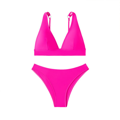 Sexy Backless Solid Color Bikini Set for Women - Classyfashion24.com