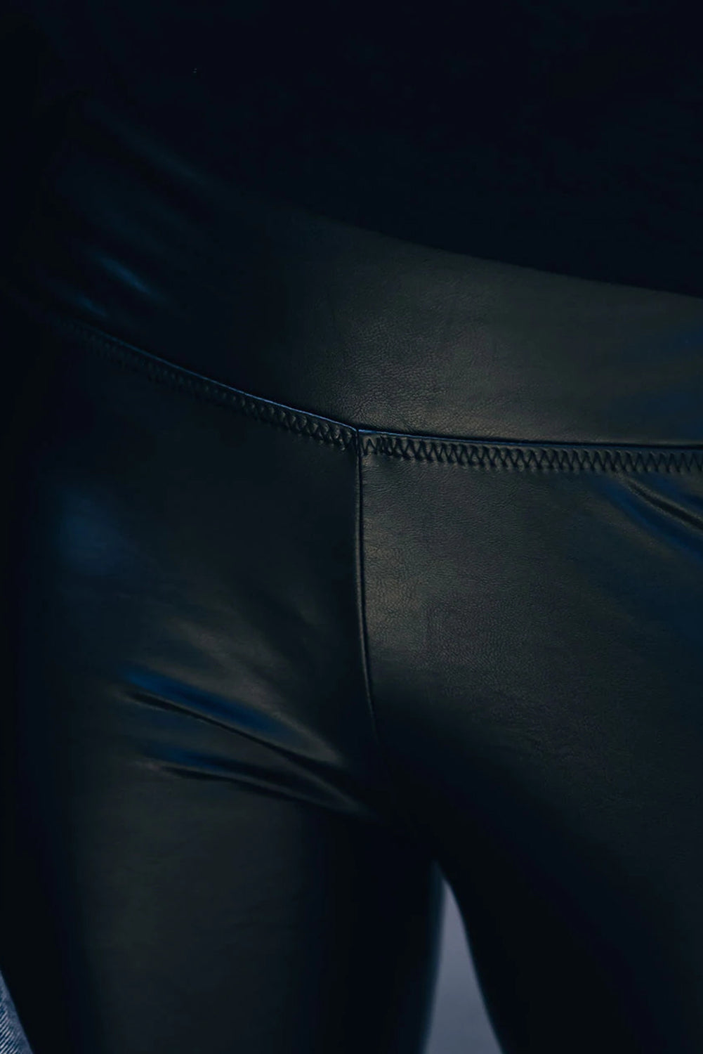 Black Faux Leather High Waist Leggings – Slim Fit Chic Trousers
