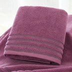 Stripe Cotton Towel Set – Solid Color, 100% Cotton