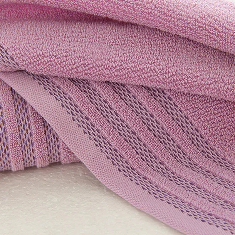 Stripe Cotton Towel Set – Solid Color, 100% Cotton