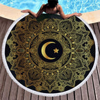 Round Moon 3D-Print Bohemian Beach Towel Tapestry - Classyfashion24.com