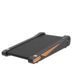 Under Desk Treadmill by classyfashionz, compact design with a sleek black surface and orange accents, ideal for home exercise