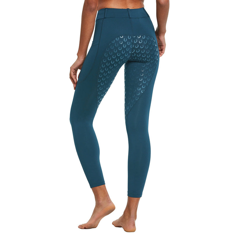 Women's Anti-Slip Elastic High-Waist Drop Glue Riding Pants