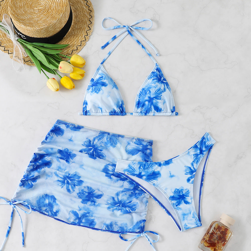 Sexy Tie-Dye Print Bikini Three-Piece Swimsuit for Women - Classyfashion24.com