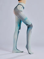 Dark Patterned Pantyhose – Personalized Ink Flow Velvet Stockings