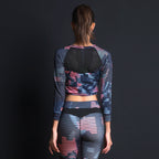 Printed 2-Piece Yoga Set with Zipper Top