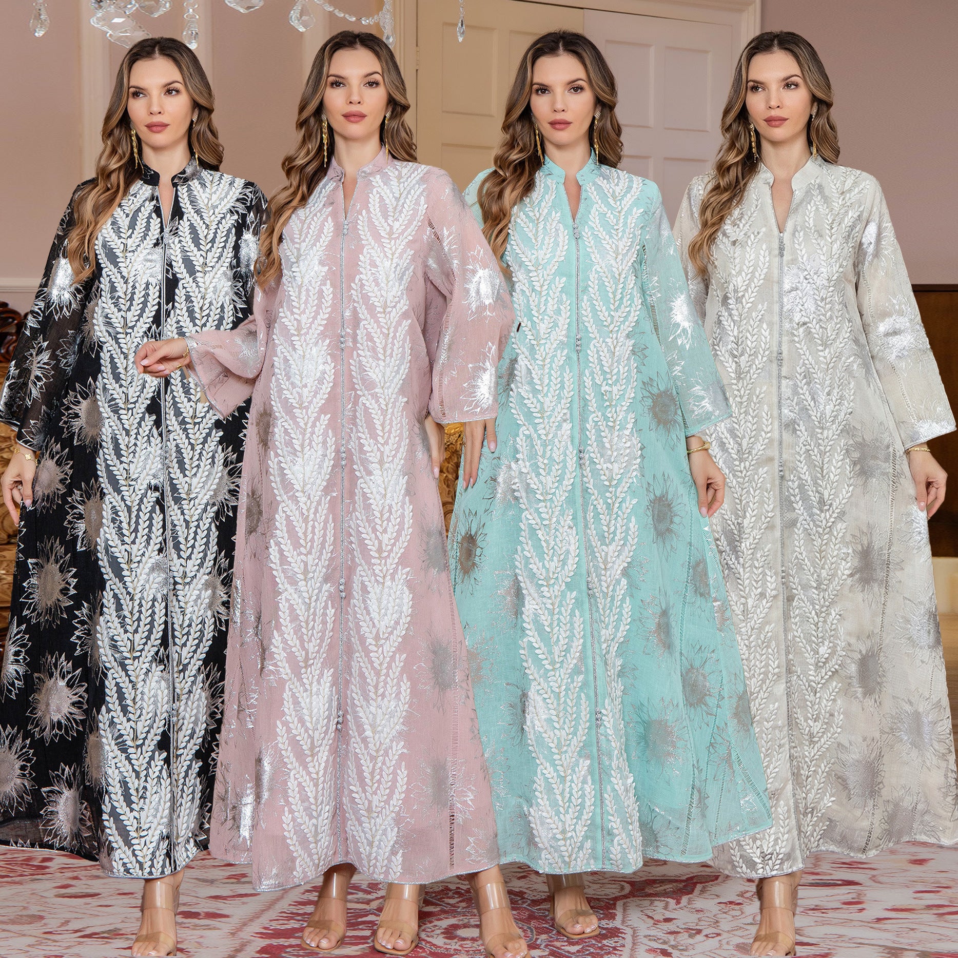 New Middle Eastern Muslim Women's Jalabiya Embroidered Kaftan Dubai Dress Arabic Clothing - Classyfashion24.com