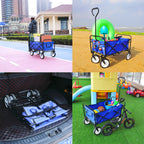 Heavy Duty Folding Utility Wagon – Collapsible All-Terrain Garden & Beach Cart
