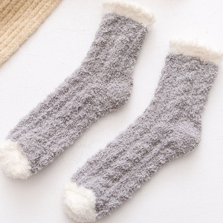 Coral Plush Kids Winter Floor Socks