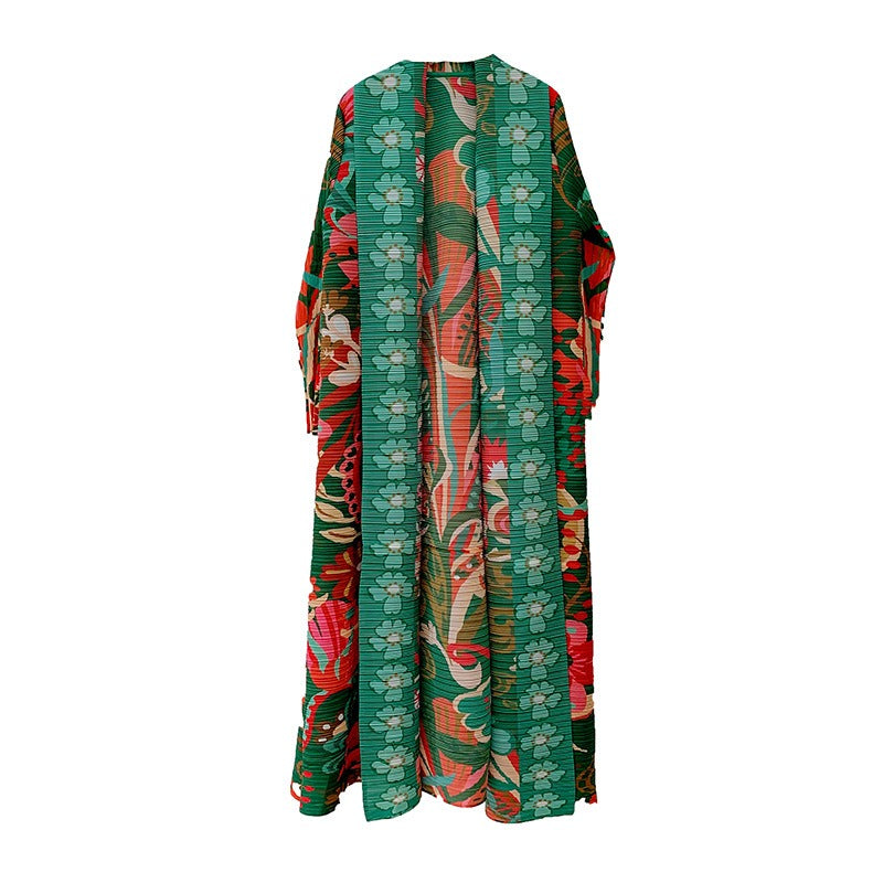 Folded Muslim New Robe Versatile Long sleeved Coat Coat Coat Cloak Printed Women's Fashion - Classyfashion24.com