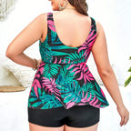 Separate Swimwear Plus Size Unique Print Design Slim Fit - Classyfashion24.com