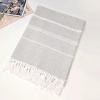 Turkish Striped Fringe Beach Towel – Quick Dry - Classyfashion24.com