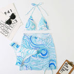 Printed triangle strap bikini - Classyfashion24.com