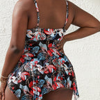 BikiniSexy Two-Piece Swimwear Floral Printed Plus Size Swimwear - Classyfashion24.com