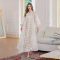 Middle Eastern Muslim Embroidered Long Robe Women's  Elegant Long Dress Loose Fit Dubai Dress - Classyfashion24.com