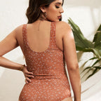 Conservative One-Piece Floral Pattern Comfortable Quick-Dry Swim Suit - Classyfashion24.com