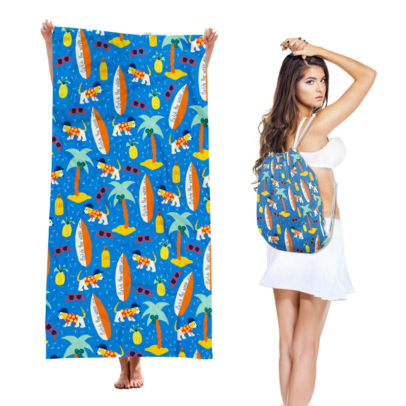 Two-in-One Beach Towel Backpack with Storage