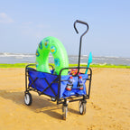Heavy Duty Folding Utility Wagon by classyfashionz, featuring a collapsible design with beach accessories, on sandy shore.