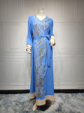 Muslim robes embroidered with beads fashionable abaya Middle Eastern women's clothing Arab clothing - Classyfashion24.com