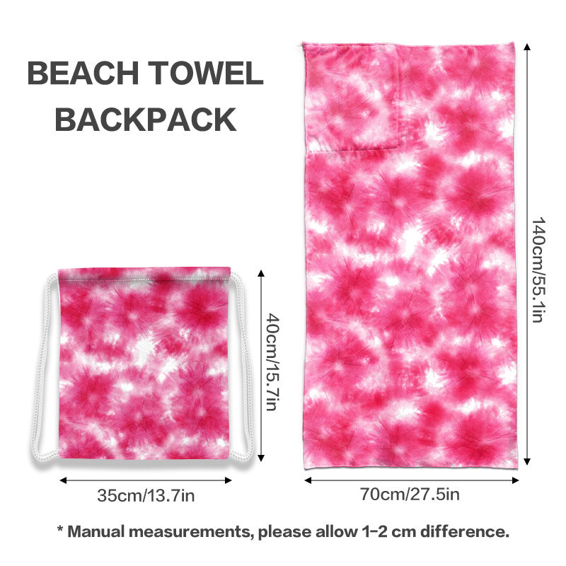 Two-in-One Beach Towel Backpack with Storage