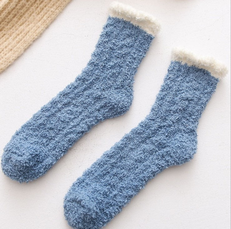 Coral Plush Kids Winter Floor Socks