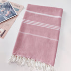 Turkish Striped Fringe Beach Towel – Quick Dry - Classyfashion24.com