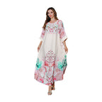Summer New Muslim Printed Dress Party Middle East Long Dress Abaya Sequined Printed Robe - Classyfashion24.com