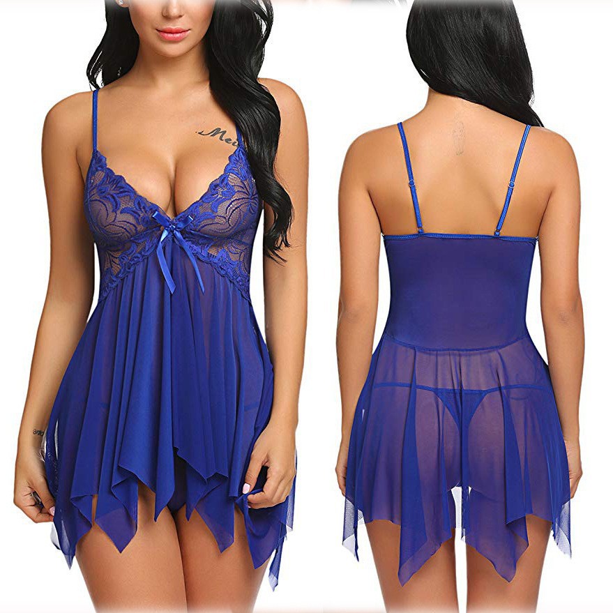 Mesh Sexy Lingerie Set – Tempting Two-Piece Suspender Nightgown