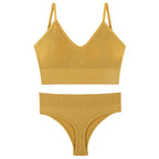 Bra Women Gathered Without Steel Ring Sexy Back Bottoming Underwear Set Thin Triangle Cup Sports Vest Bra