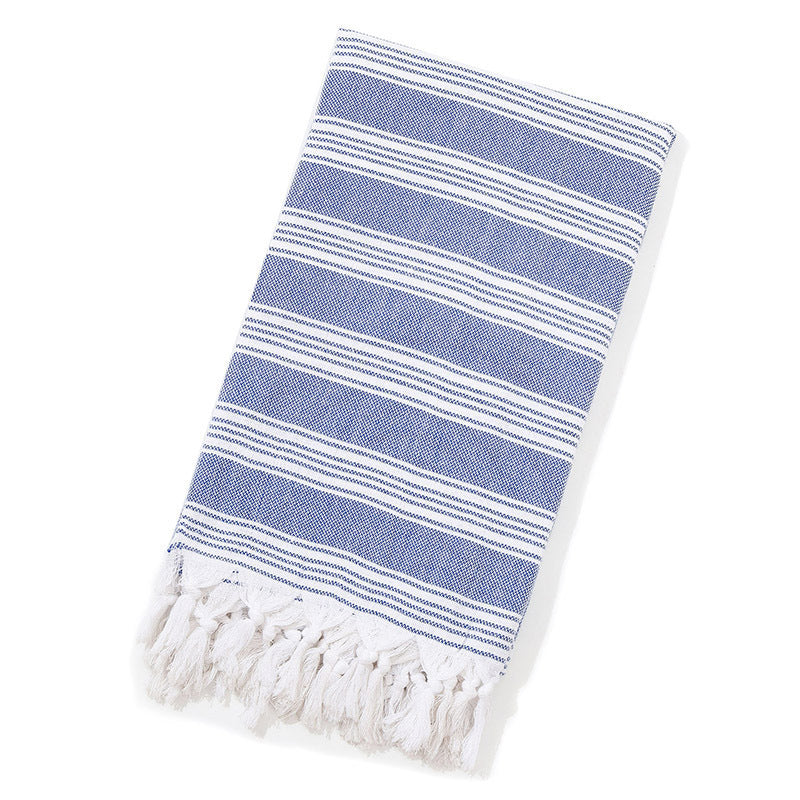 Turkish Striped Fringe Beach Towel – Quick Dry