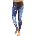 Black Blue Galaxy Leggings – 3D Digital Print High Waist Fitness Pants
